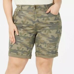 Style & Co Womens Plus Size Camo Print Shorts